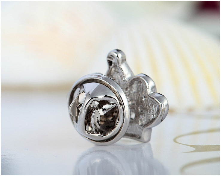 Broche de pin unisex con forma de corona de color dorado y plateado, joya de moda para regalo de Navidad