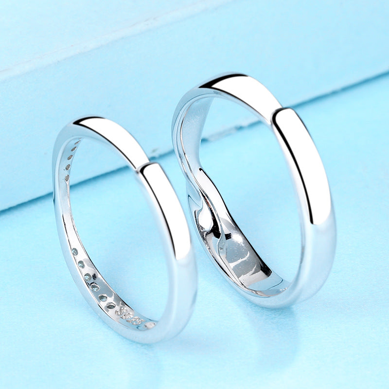 S925 Sterling Silber Pärchenringe mit Diamanten für Damen und Herren