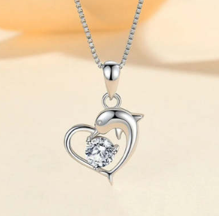 Delfin-Anhänger für Damen aus 925er Sterlingsilber