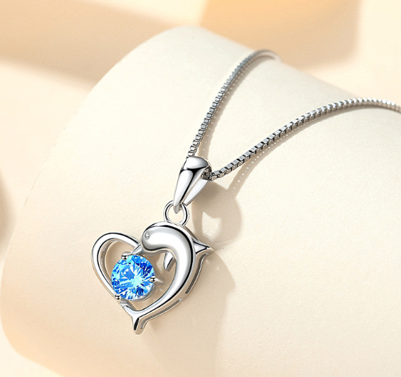 Delfin-Anhänger für Damen aus 925er Sterlingsilber