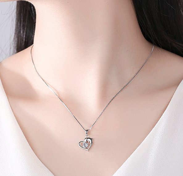 Delfin-Anhänger für Damen aus 925er Sterlingsilber