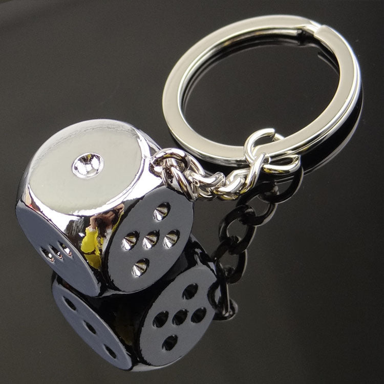 Llavero de dados tridimensional de metal creativo