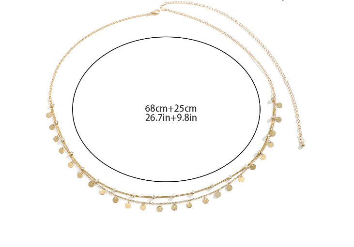 Metall Strass Kette Bauchnabel Taillenkette Sexy Quaste