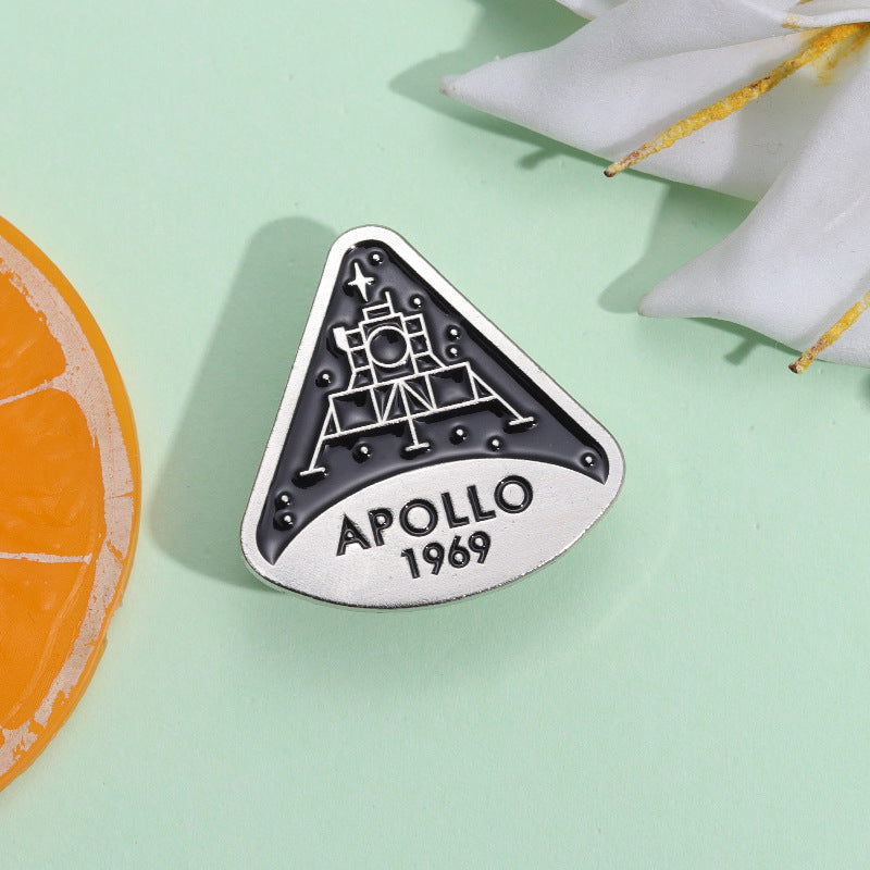 Gedenk-Brosche Apollo Erfolgreiche Mondlandung Abzeichen Metall Fashion Pin