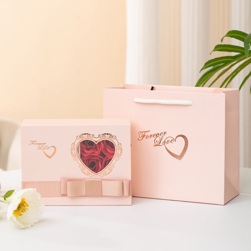 Rosen lieben Schmuckkästchen Valentinstag Halskette Ring Ohrstecker