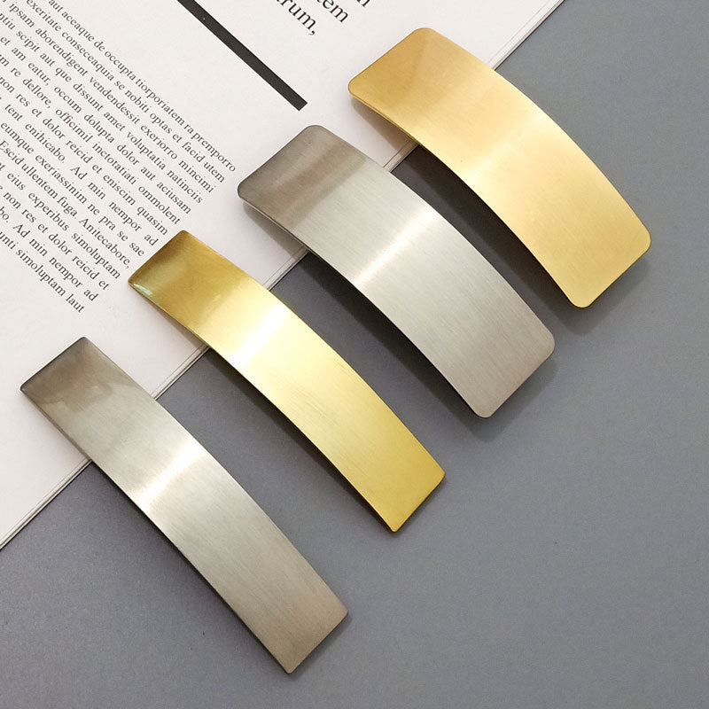 Pinzas para el pelo de metal cepillado, estilo europeo americano, sencillas, versátiles, de temperamento, a la moda, estilo normcore, para cola de caballo.
