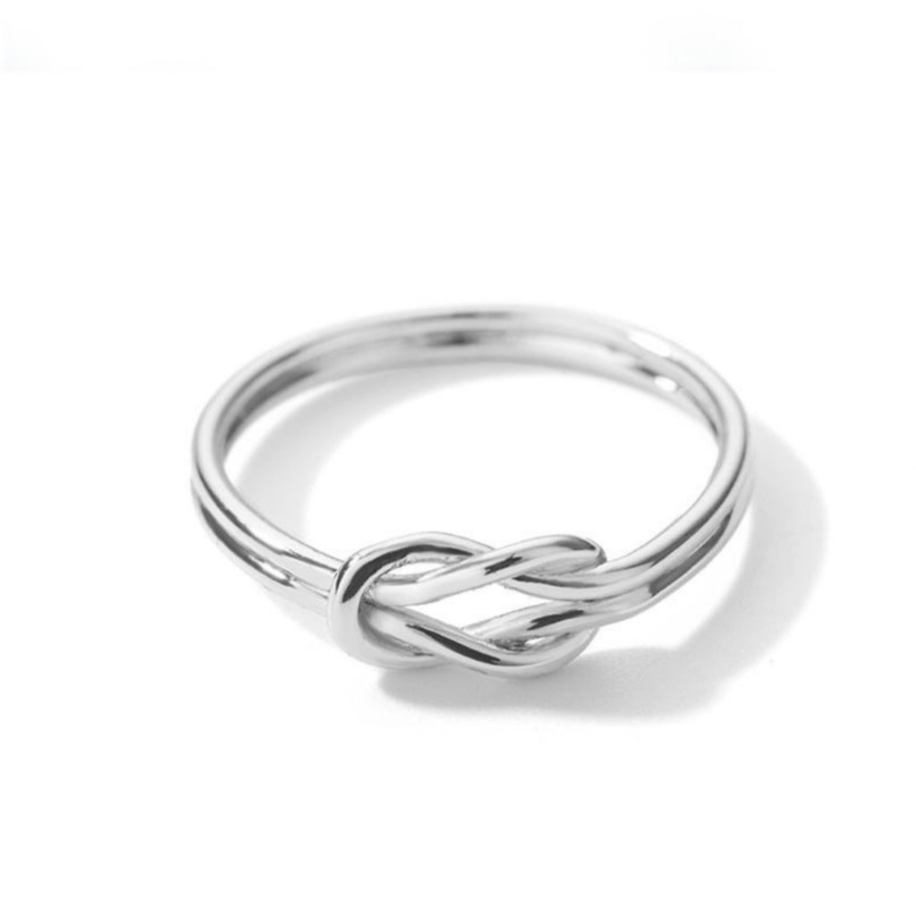 Anillos cruzados de circonita para mujer de acero inoxidable