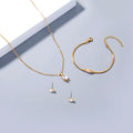 Modeschmuck-Set aus Halskette, Ohrringen und Armband, 3-teilig, aus Kupfer mit Mikro-Zirkonia