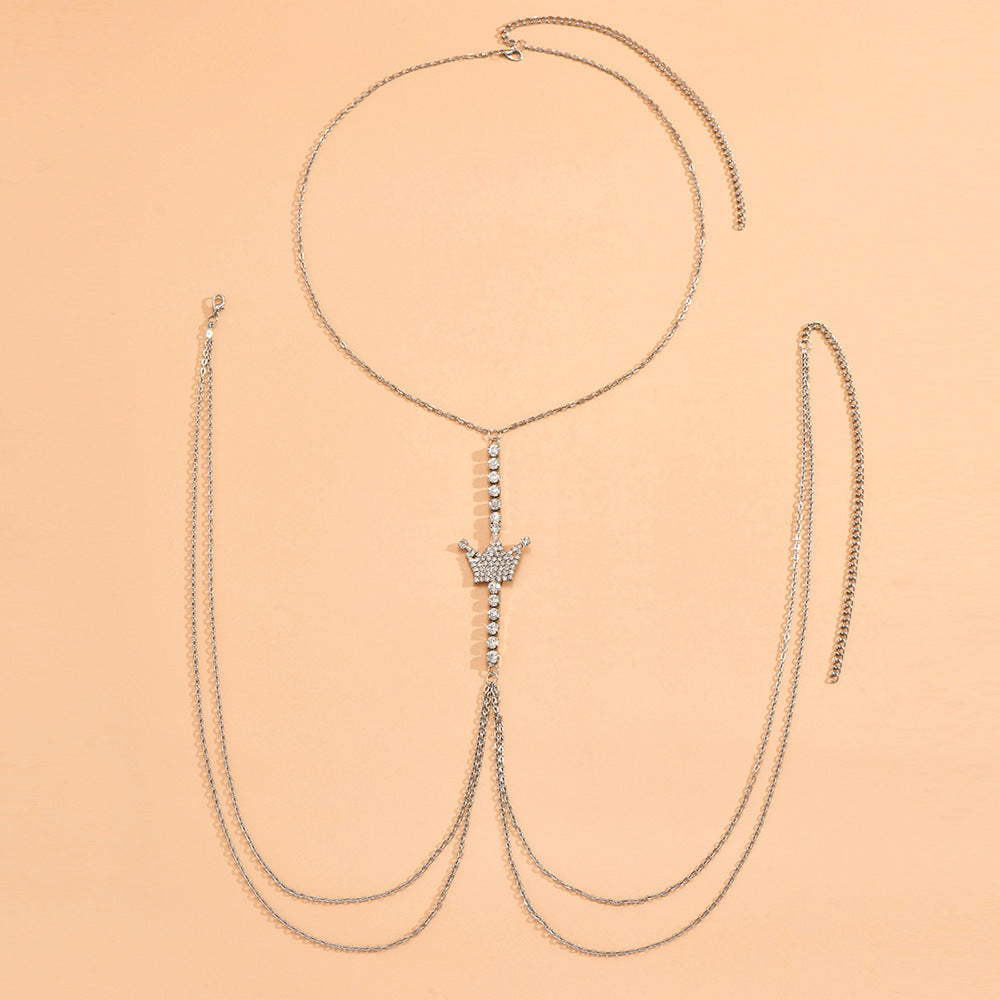 Cadena de borlas multicapa en el cuello Collar de pecho para mujer