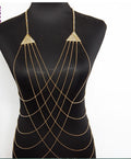 Collar de cadena corporal sexy con flecos