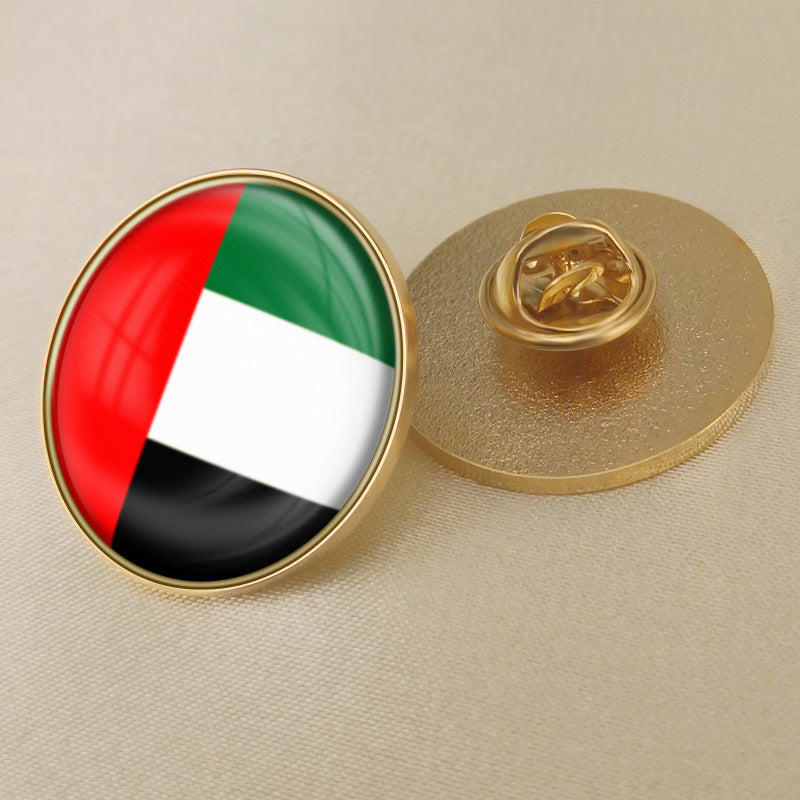 Broche con insignia de pegamento de cristal de la bandera de los Emiratos Árabes Unidos