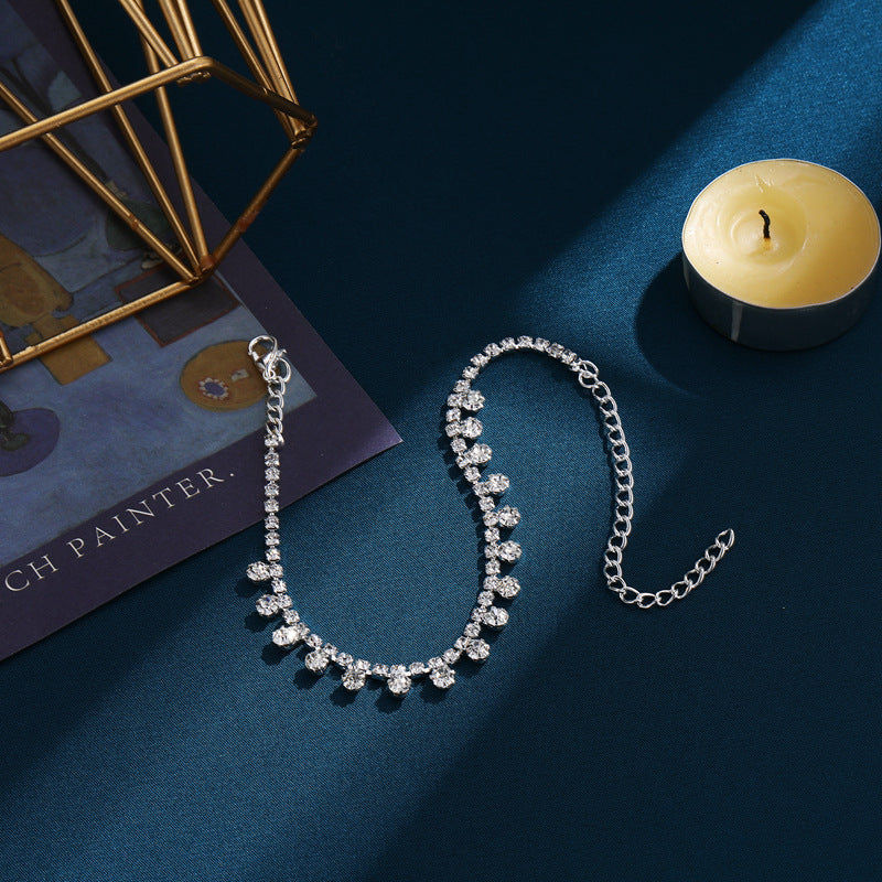 Tobillera redonda de diamantes de moda para mujer