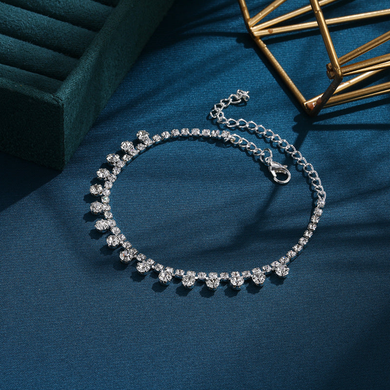 Tobillera redonda de diamantes de moda para mujer