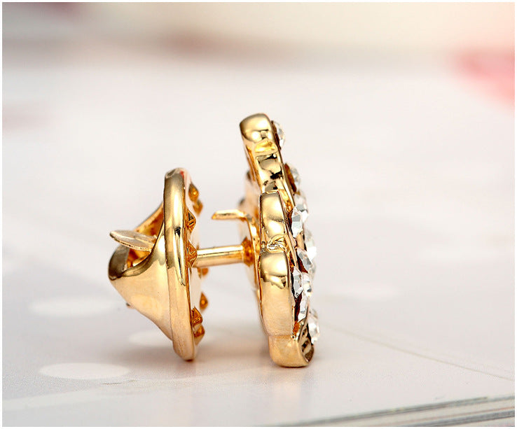 Trendy Jewelry GoldSilver Color Crown Shape Unisex's Pin Brooch For Gift Christmas