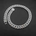 Hip Hop 15mm Dreireihige T-Square Cuban Kette Echt Vergoldet