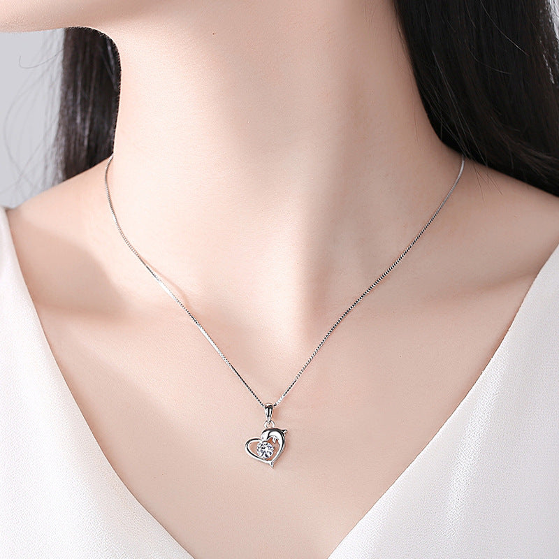 Delfin-Anhänger für Damen aus 925er Sterlingsilber