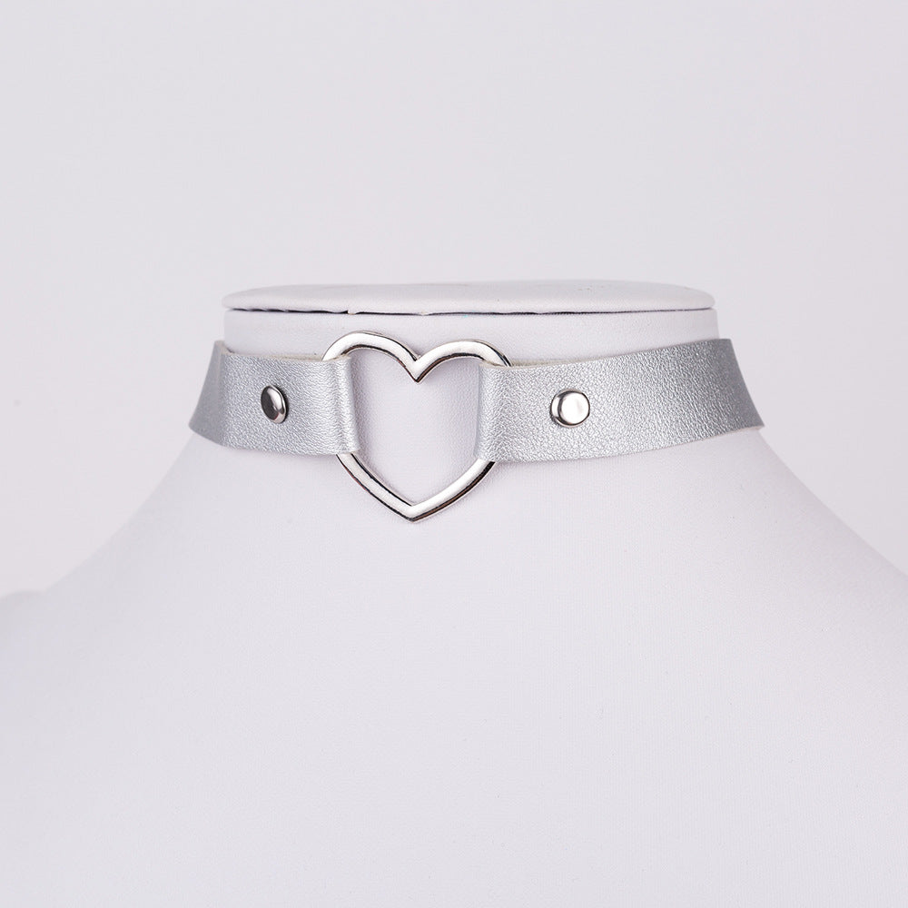Punk leather necklace