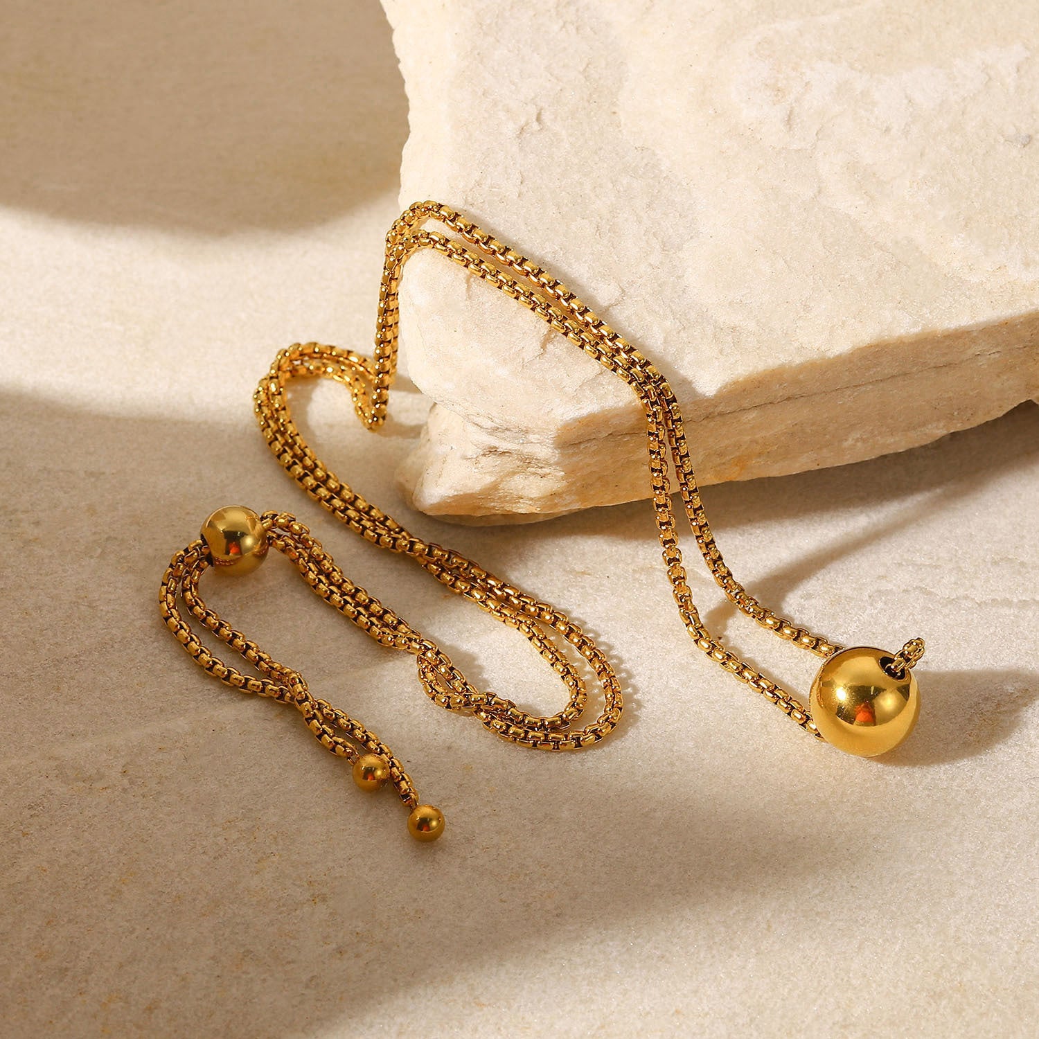 Ausziehbare 18K Gold Edelstahlkette für Damen