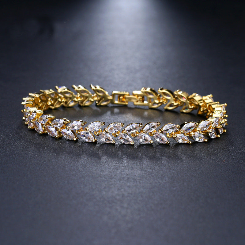 Pulsera de circonita ojo de caballo de moda