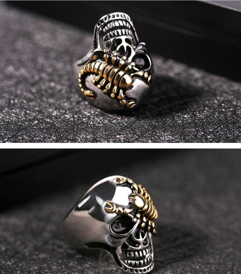 Anillo alternativo de fundición de acero de titanio con pinzas de personalidad punk, joyería de mano con exageración