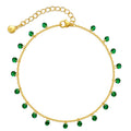 Tobillera de latón chapada en oro de 18K ajustable