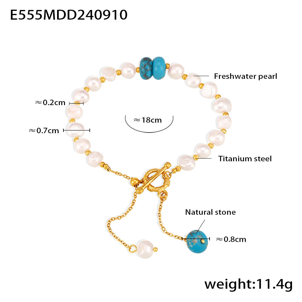 Pulsera de perlas de agua dulce para mujer, estilo versátil para el día a día