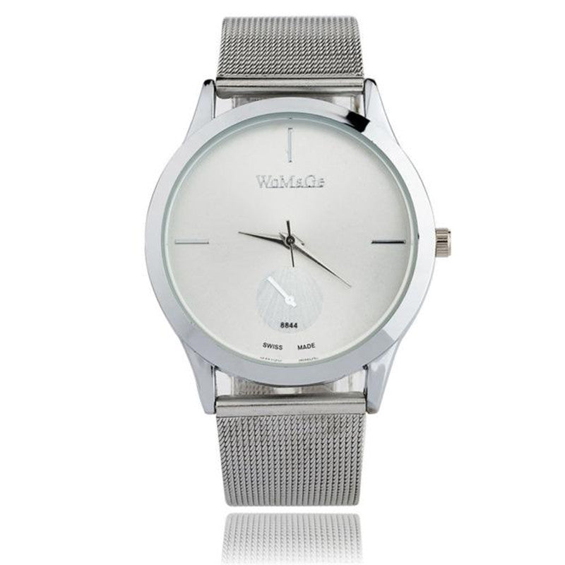 Reloj de aleación de moda con correa de malla, unisex, para mujer, estilo minimalista, de cuarzo, relogio feminino, saat, relojes para mujer