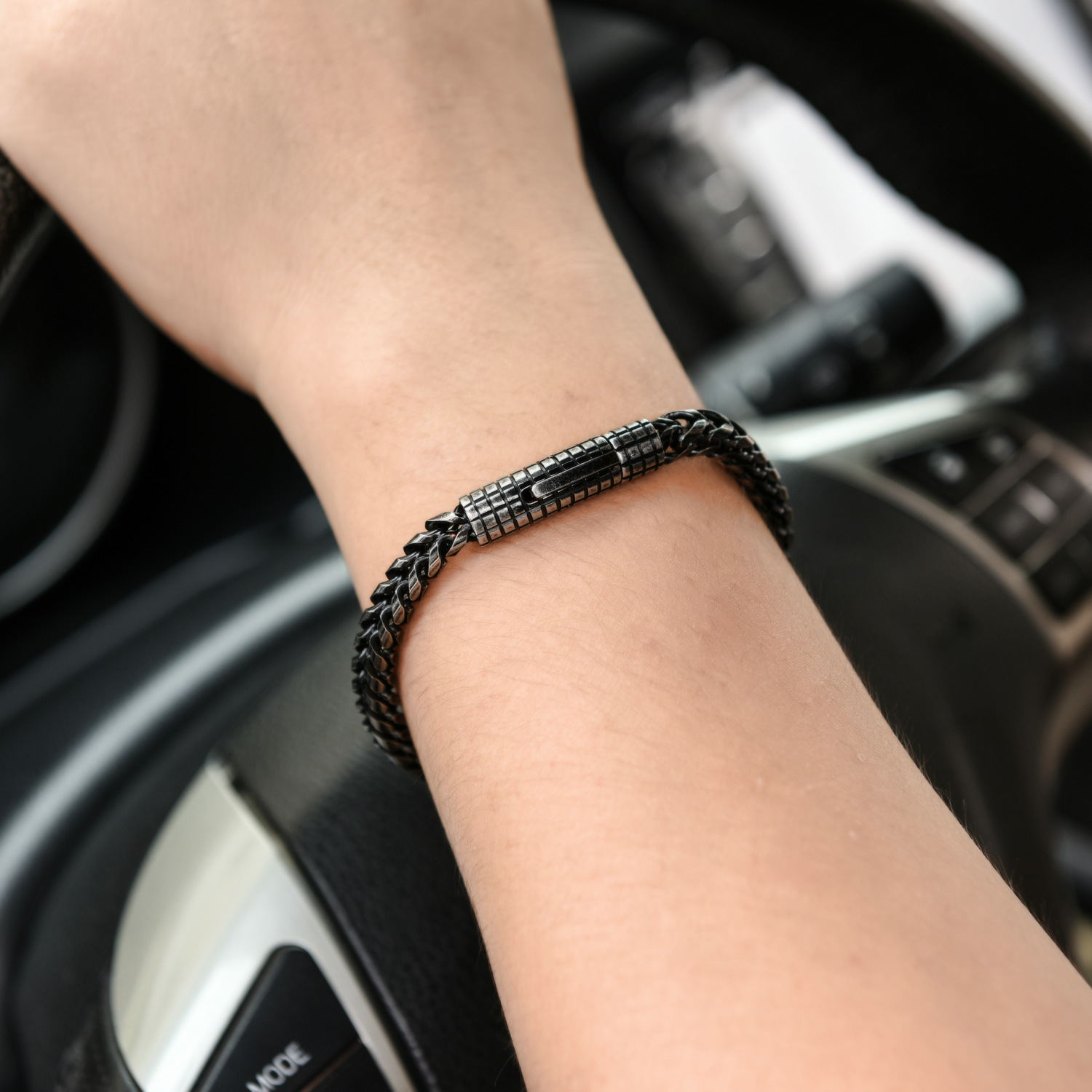 Pulsera Vintage de Acero Inoxidable Personalizada para Hombre