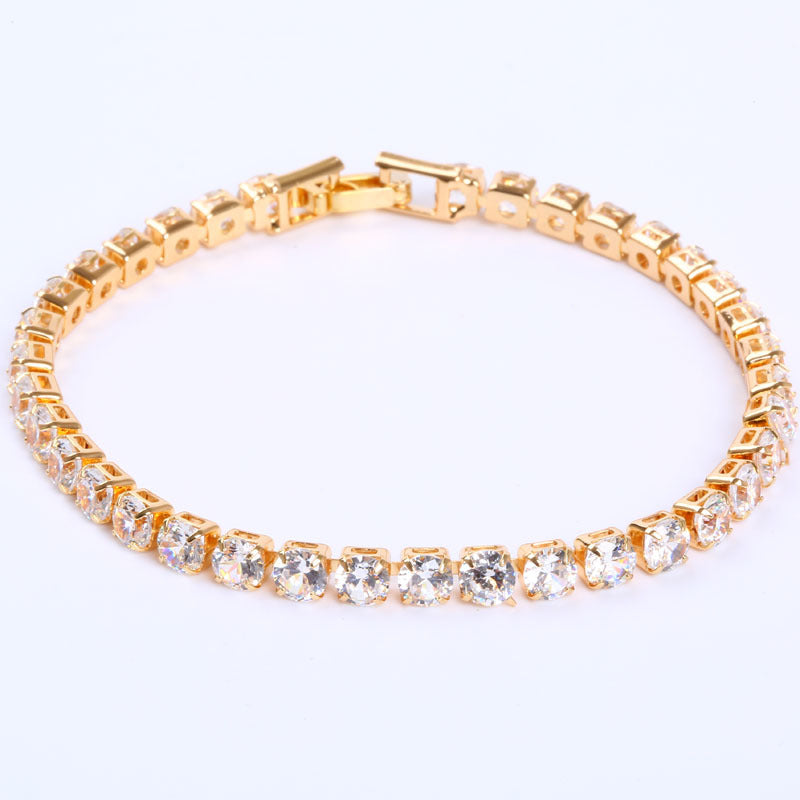 Zirkonia Tennisarmbänder Iced Out Kette Kristallarmband Damen Herren Goldarmband Schmuck