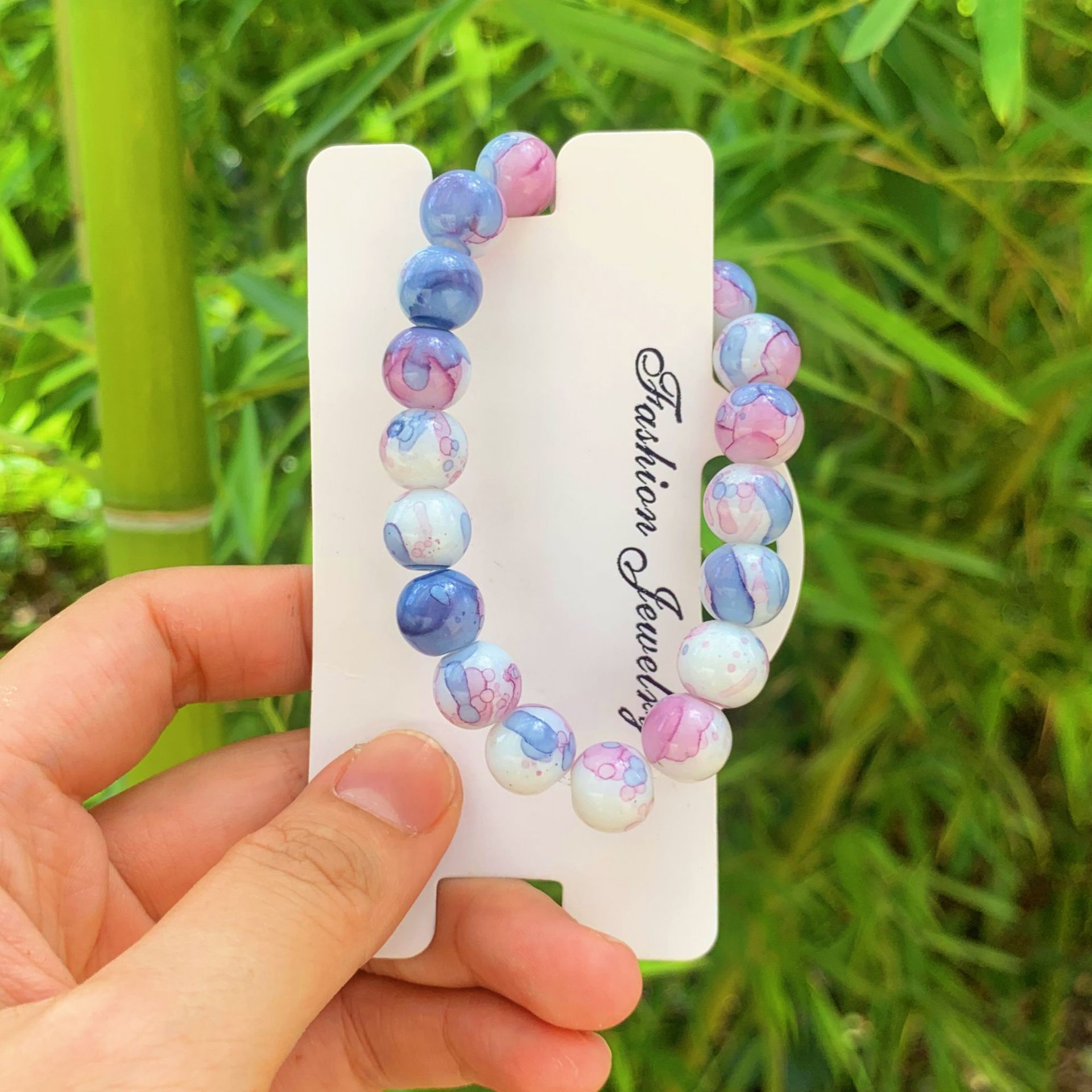 Glass Bracelet Ceramic Bracelet Blue And White Porcelain Gift Box