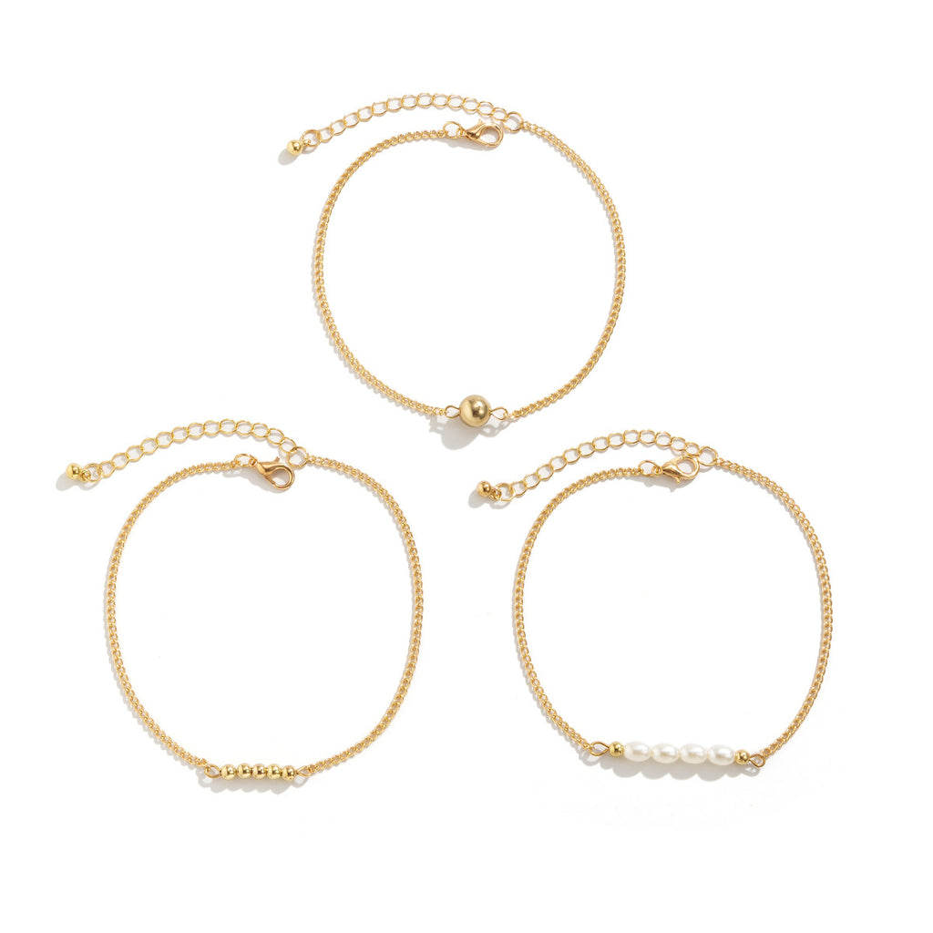Joyería con cuentas para el pie, sencilla, para la playa, con temperamento.