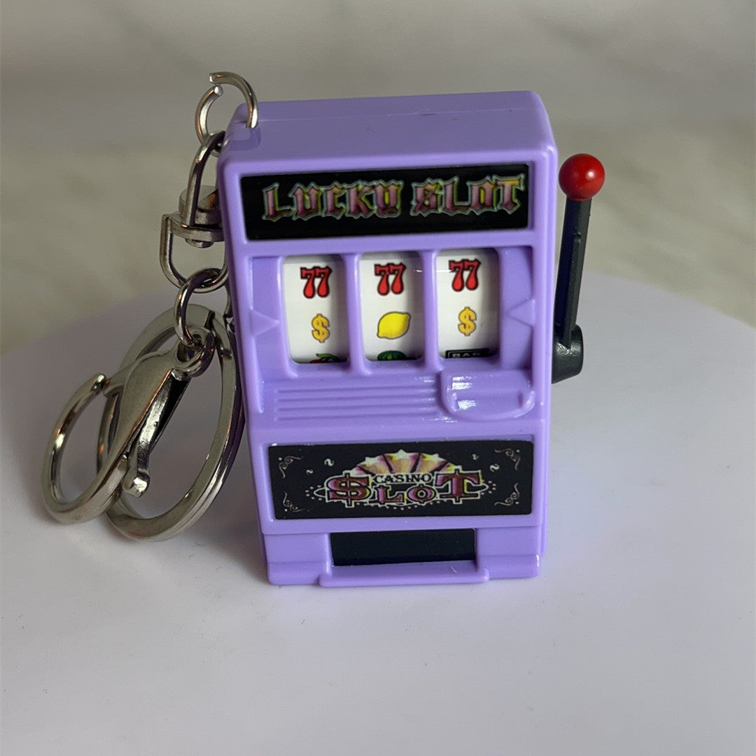 Mini Fruit Digital Lottery Novelty Palm Slot Machine Keychain
