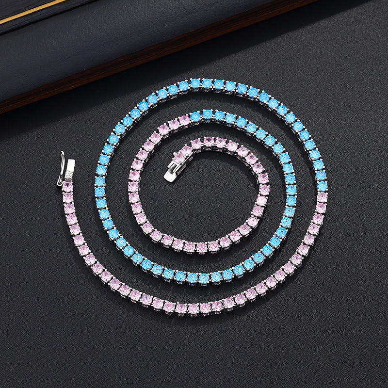 Tennis-Kette, vielseitige Accessoires, voller Diamanten, kubanische Kette