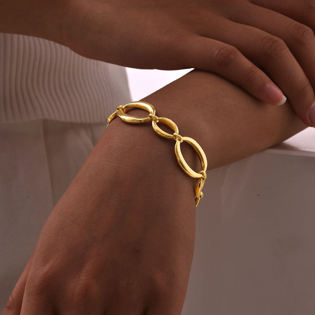 Large Chain Simple Geometric Bracelet