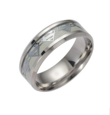Edelstahl Batman Symbole Leuchtende Herrenringe Nie verblassender leuchtender Ring