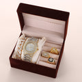 Vater Diamantbesetztes Kalender-Disc-Armbanduhrring-Mode-Temperament-Set Geschenkbox