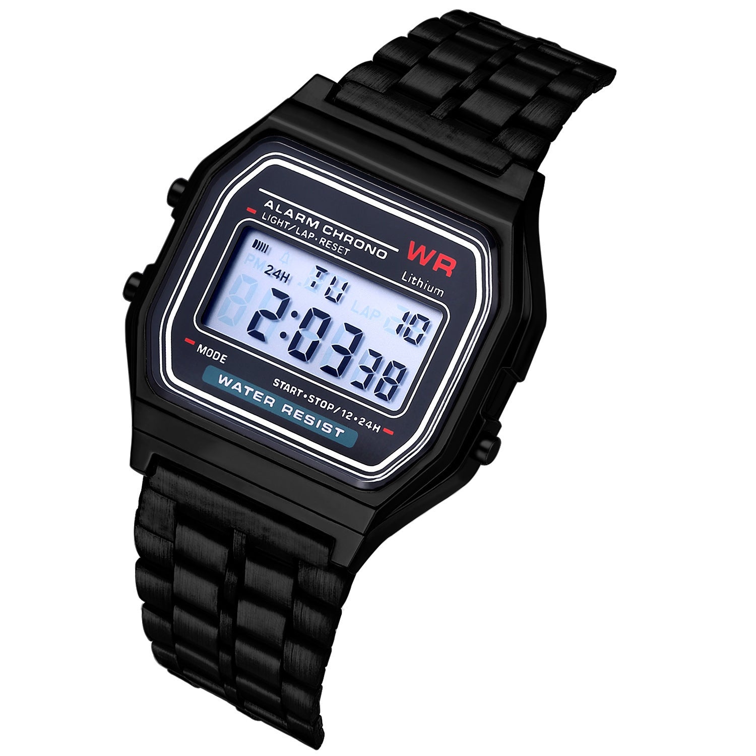 WR F91W Stahlband Elektronische Uhr