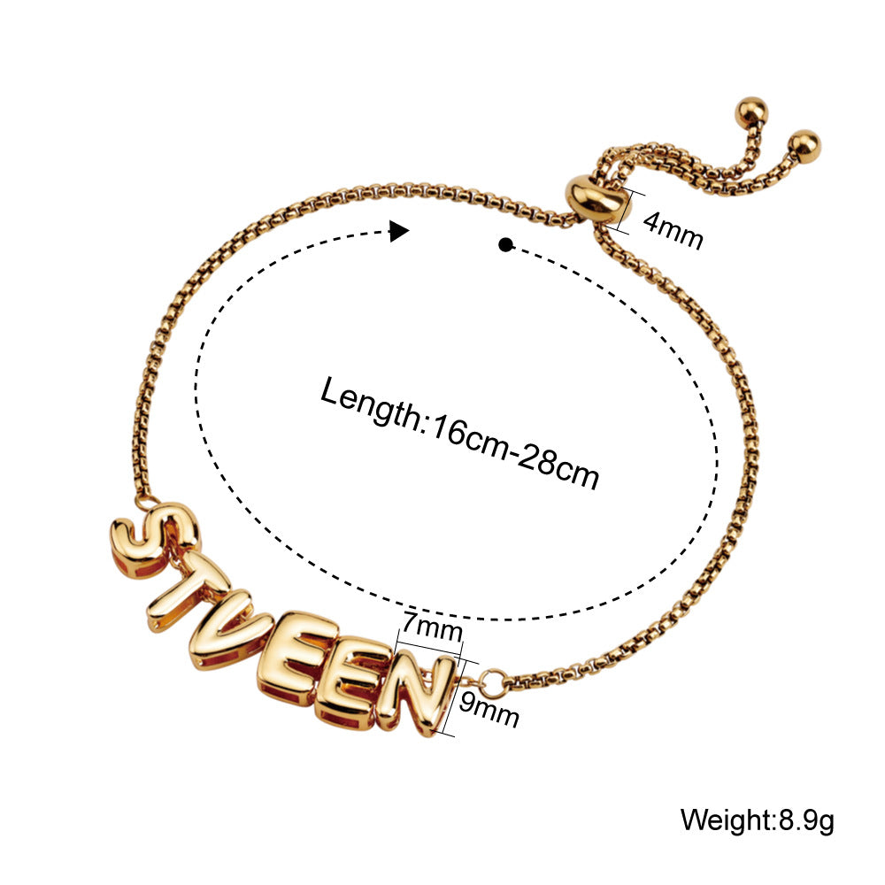 Letter Stretchable Bracelet 26 English Combination Wax Rope Bracelet