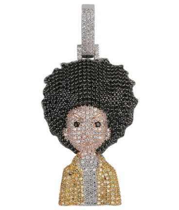 Iced Out The Boondocks Anhänger CZ Halskette Kette Herren Damen Mikro Gepflastert Hip Hop Gold Silber Farbe Bling Charm Ketten Schmuck