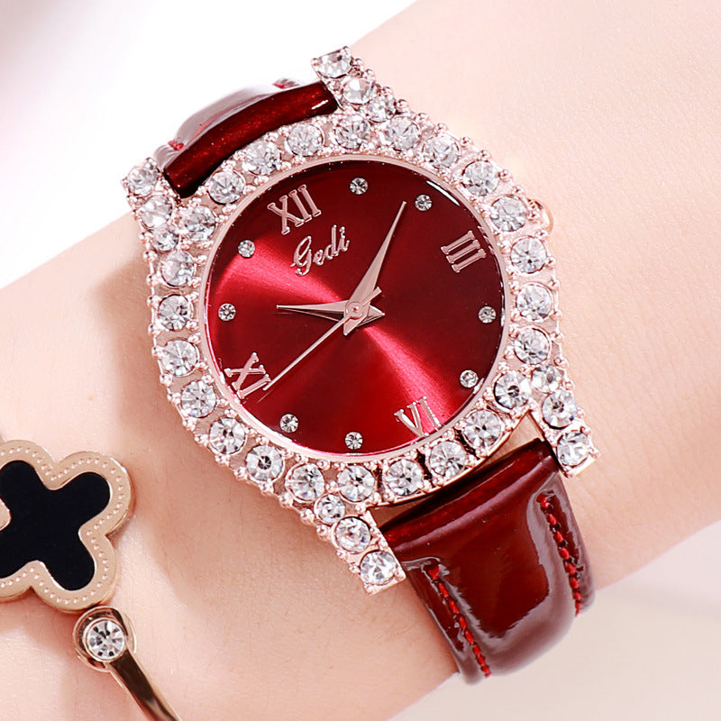 Damenuhr mit Persönlichkeitsdiamant, lässig, alltagstauglich
