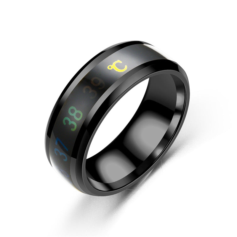 Anillo de pareja con temperatura inteligente, nuevo, de moda, anillo con indicador de temperatura del estado de ánimo
