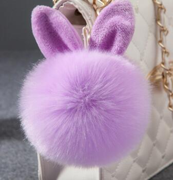 Colorful Bunny Fur Keychain