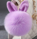 Colorful Bunny Fur Keychain