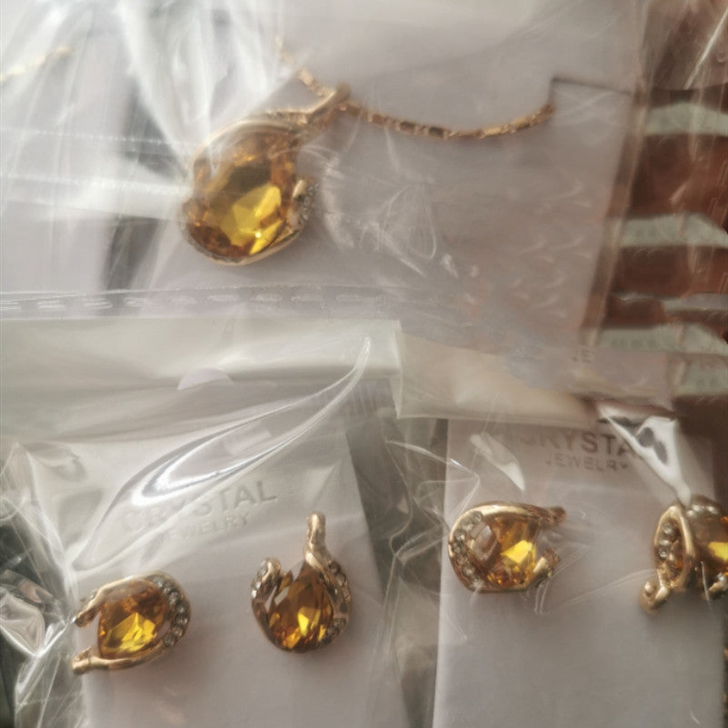 Strass-Ohrring-Halskette
