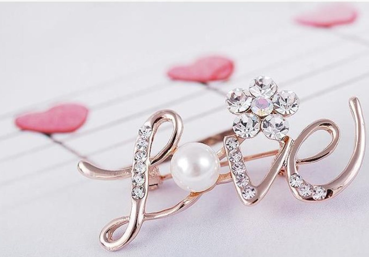Schmuck Blume Liebe Brosche Intarsien Mit Diamant Perle Brosche