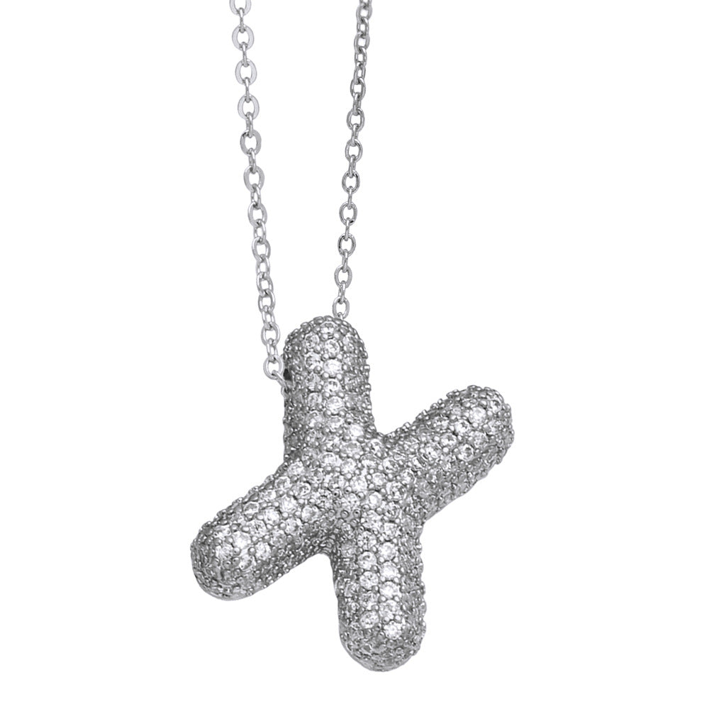 Collar con 26 letras inglesas para mujer con circonitas incrustadas