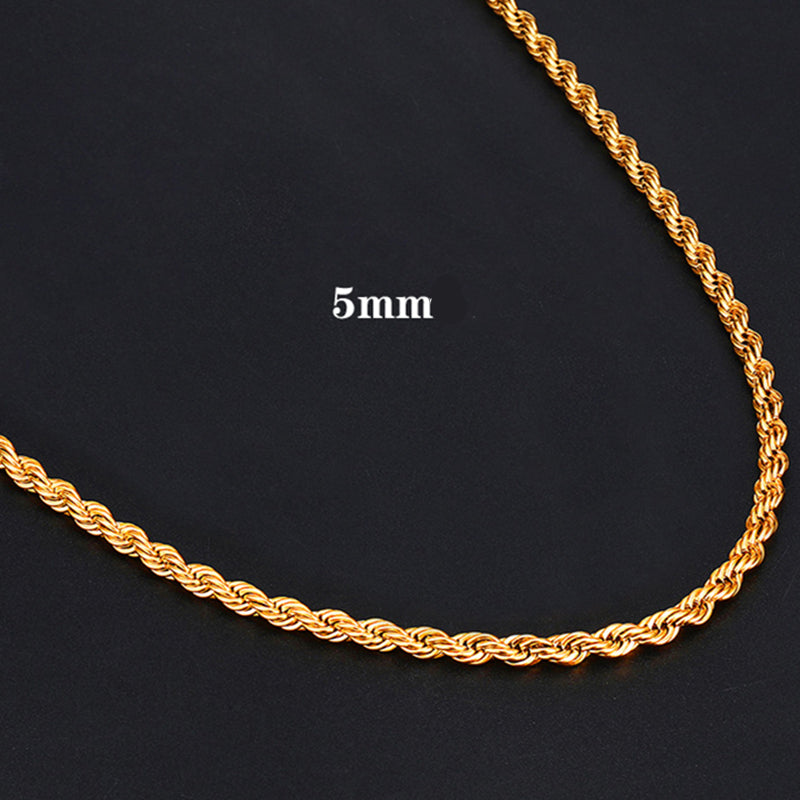 Cadena bañada en oro de 18k