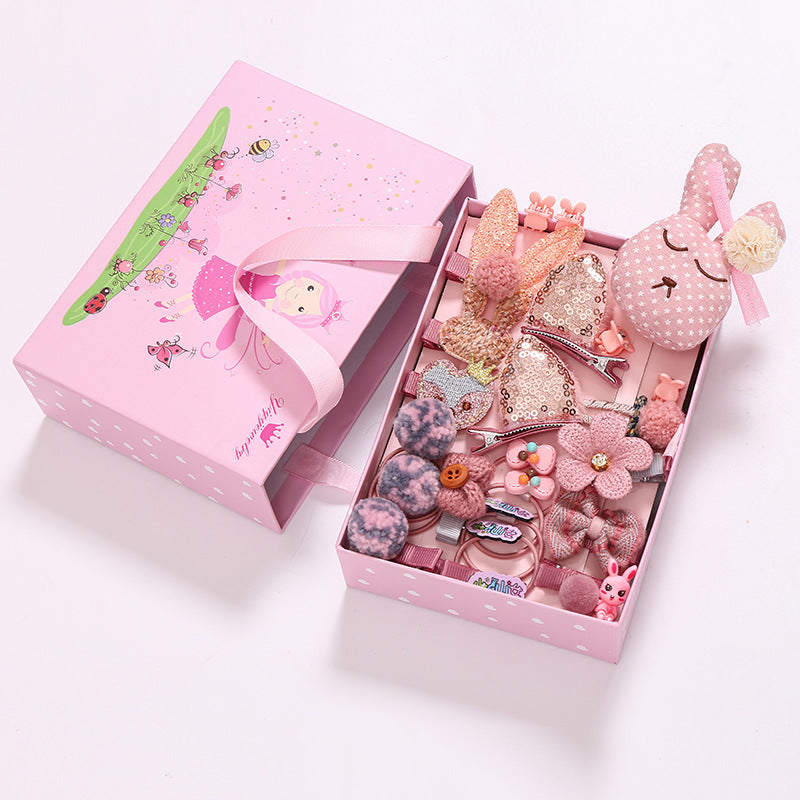 24PCS Bow head rope hair clip hair ring hair accessories set