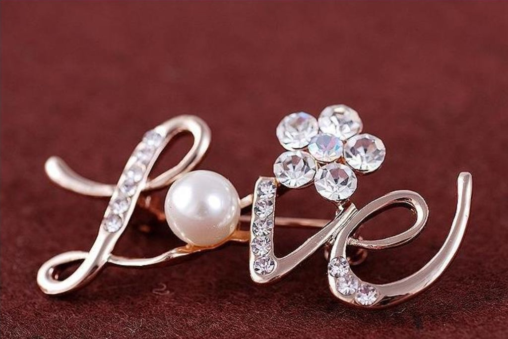 Schmuck Blume Liebe Brosche Intarsien Mit Diamant Perle Brosche