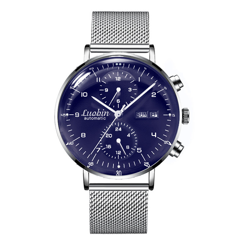 Vollautomatische mechanische Uhr, Multifunktionale Business-Uhr, schlicht, leuchtend, wasserdicht